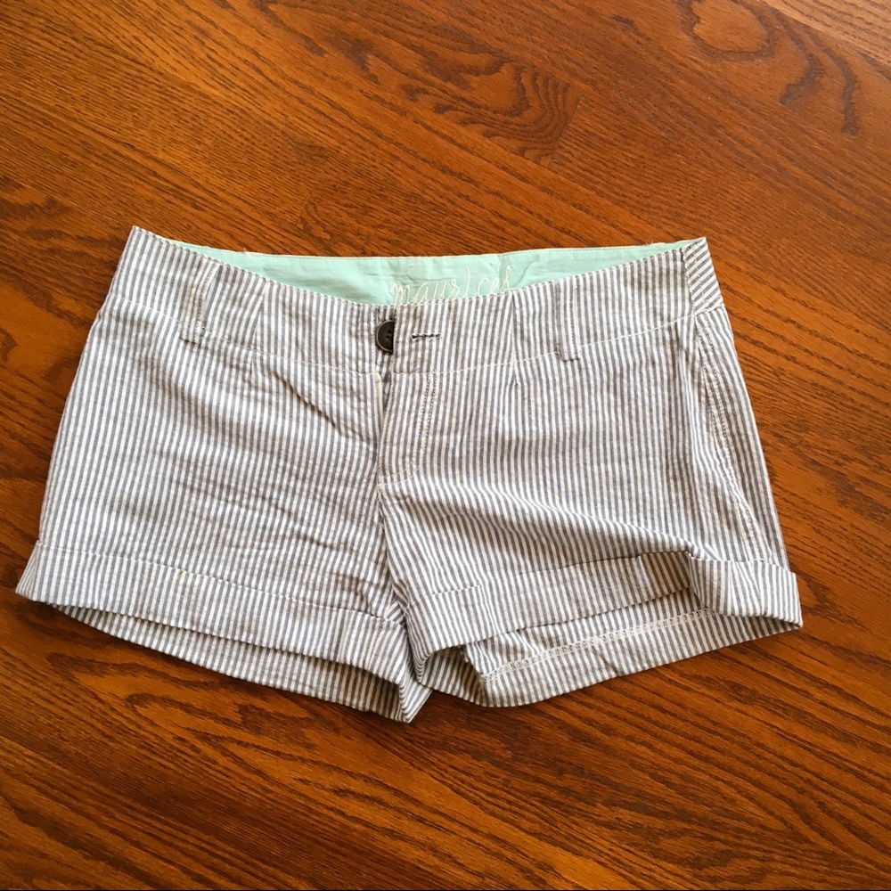 Maurice’s Railroad Print Cuffed Cotton Shorts